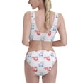 thumbnail image 3 of Picia Red Squirrel And Blue Rabbit Women's High Waisted Bikini Scoop Neck Swimsuit Two Pieces Bathing Suit-, 3 of 8