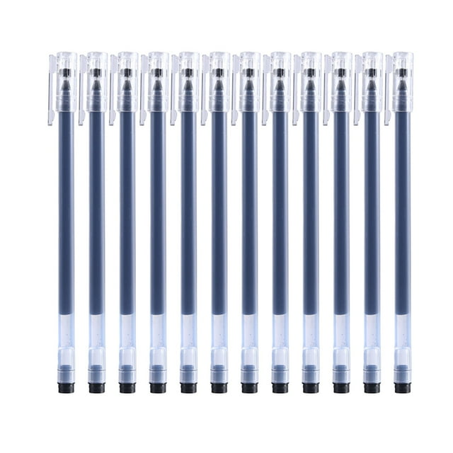 12-Pack Transparent Pens, 0.5mm Quick-Drying Ink Pens for School, Office, and Home Use, 7ml Multicolor Ink Pens