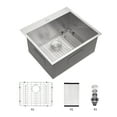 thumbnail image 2 of Undermount Kitchen Sink Laundry Sink Drop In - 25"x22" Laundry Utility Sink 16 Gauge Stainless Steel Drop In Topmount 12 Inch Deep Single Bowl Above Counter Utility Laundry Room Sink Basin,Stainless, 2 of 7