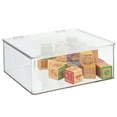 thumbnail image 6 of mDesign Plastic Stackable Rectangular Toy/Game Storage Bin Box, 2 Pack - Clear, 6 of 8