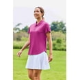 thumbnail image 4 of Pinspark Polo Shirts for Women Moisture Wicking Golf Shirt Half Zip Pullover Curved Hem Athletic Tennis Tops, 4 of 7