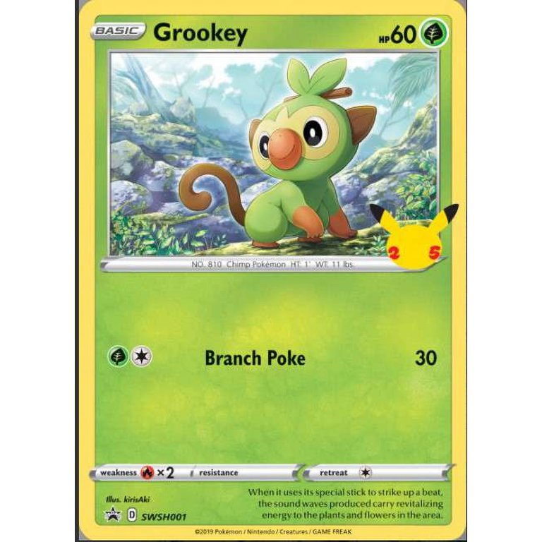 grookey pokemon card value 3 x JUMBO TRADING CARDS SWSH001 BLACK STAR PROMO HOLO Colorless Beat (20) Weakness Fire 2 Resistance None None Retreat Cost Pokemon First Partner Galar Region