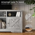thumbnail image 6 of Casaottima TV Stand for 65 Inch TV, Farmhouse Entertainment Center with Power Outlet & LED Light and Storage Cabinets, Console Table and Media Furniture for Living Room Bedroom, Gray Oak, 6 of 16