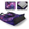thumbnail image 5 of WIRESTER Reusable Canvas Tote Bag for Women Girls, Big Tote Bag With Inner Pocket, Beach Bag, Grocery Shopping Bag, Travel Bag - Purple Nebula Galaxy, 5 of 7