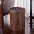 thumbnail image 4 of Retro Creative Wood Grain Trash Can Household Living Room Kitchen Trash Can, 4 of 7