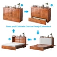 thumbnail image 3 of ZAFLY Solid Wood Queen Murphy Chest Bed with Storage & Charging Station, Convertible Wall Bed into Cabinet for Apartment/Bedroom/Livingroom, Red, 3 of 7