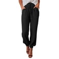 thumbnail image 2 of Women's Rayon Sweatpants High Waisted Joggers Casual Plain Drawstring Harem Pants with Pockets, 2 of 7