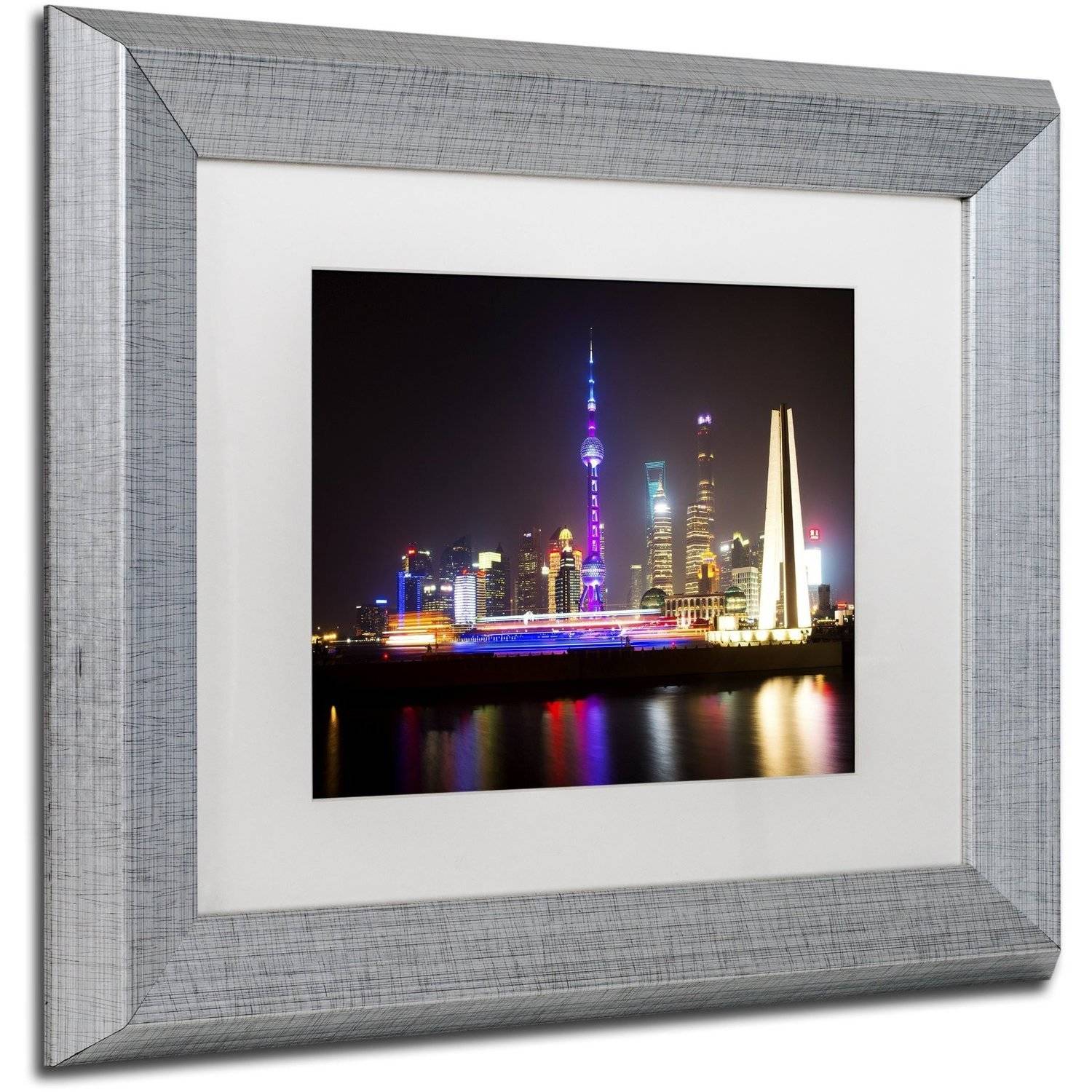 Trademark Fine Art "Shanghai City" Canvas Art by Philippe Hugonnard, White Matte, Silver Frame