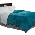 thumbnail image 3 of Lavish Home 61-83-FQ-B Full & Queen Floral Etched Fleece Blanket with Sherpa, Teal, 3 of 5