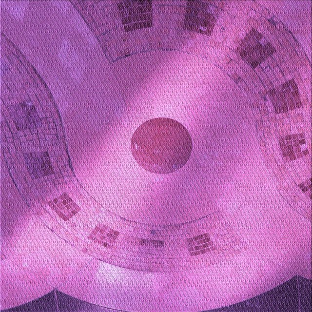 Ahgly Company Machine Washable Indoor Square Transitional Bright Neon Pink Purple Area Rugs, 4' Square