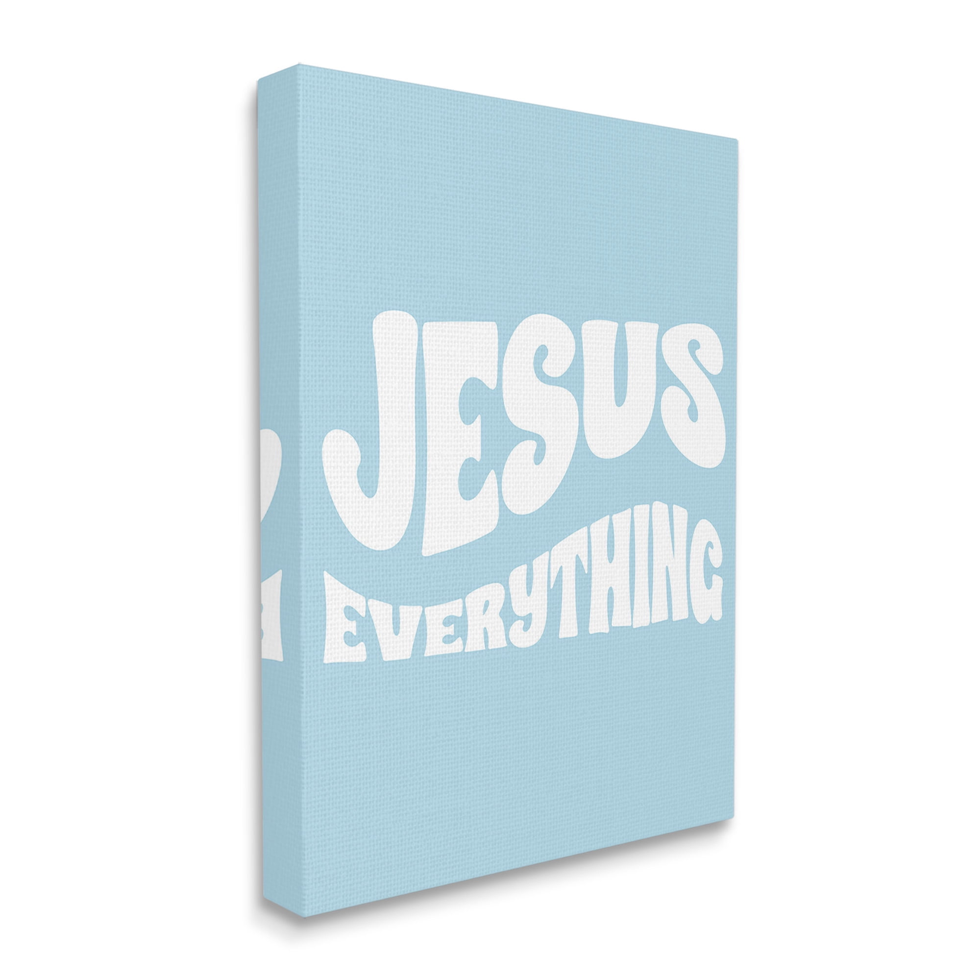 Stupell Industries Jesus Everything Phrase Religious Painting Gallery Wrapped Canvas Art Print Wall Art, 24 x 30