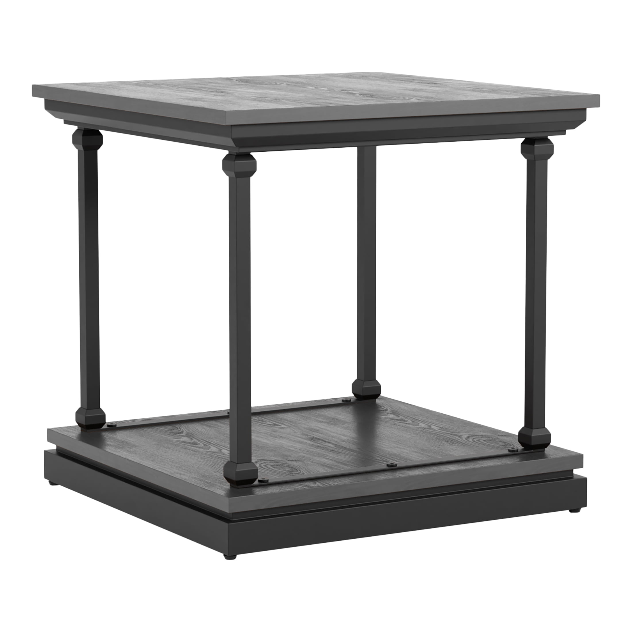 Furniture of America Laem 1-Shelf End Table, Antique Gray