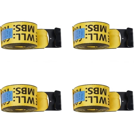 4 Pack 4 Inx30 Ft Winch Straps 6000 lbs WLL Heavy Duty Cargo Tie Down with Flat Hooks