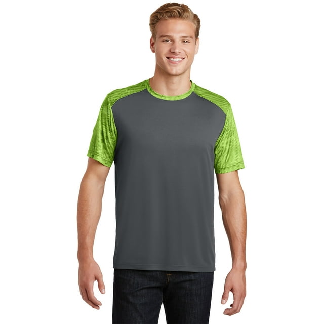 Camiseta Sport-Tek® CamoHex Colorblock. ST371 deporte-tek ST371