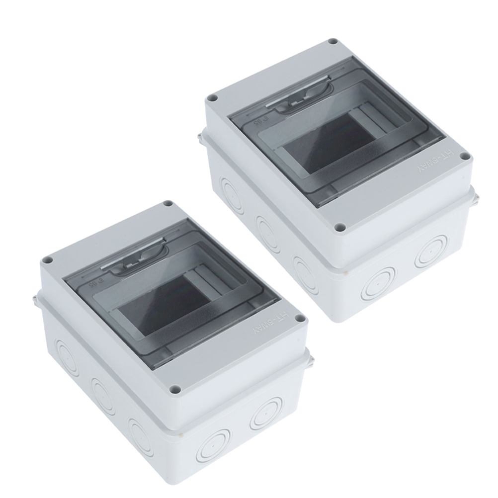 OULII 2Pcs White Weatherproof Electrical Box Small Breaker Box with Clear Window for Monitoring