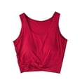 thumbnail image 3 of Jinhomg Crop Tank Tops for Women 2025 Fashion Summer Sleeveless Tanks Shirt Plus Size Gym Workout Yoga Camisole with Chest Pad Wine XL, 3 of 6