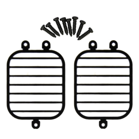 1 Pair RC Car Stainless Steel Lampshade Light Covers Protective Shell Fit 1:10 RC Crawler Car Accessory