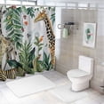 thumbnail image 7 of Orinice  Tropical Rainforest Animals Shower Curtain for Bathroom Jungle Elephant Giraffe Leopard Decorative Bath Curtain Polyester Fabric Waterproof Bathroom Curtain with 12 Hooks 60x72, 7 of 7