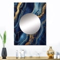 thumbnail image 1 of Designart "Abstract Illusion Blue and Gold Marble IV" Abstract Marble Mirror Wall Decor - Modern Blue Abstract Large Mirror For Wall Art Decor - 32" x 24" Inch, 1 of 5