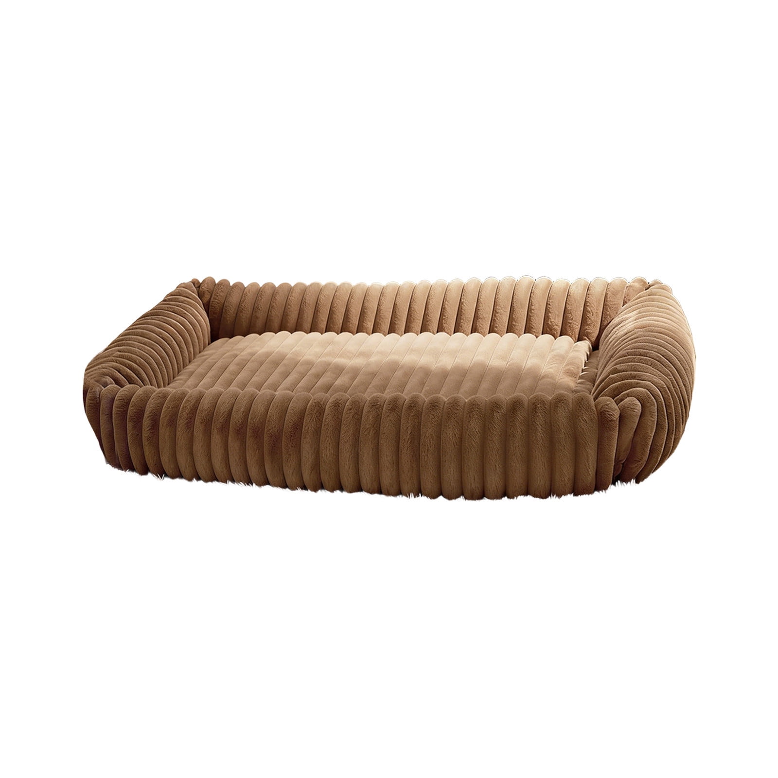 Orthopedic Dog Bed Plush Pet Sofa Bed Warm Crate Pad, Cozy Dog Cat Bed for Small Medium Large Dogs, Thick Cushion Washable Kennel Mat Non Slip Sleeping Bed Durable Comfort