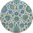 thumbnail image 2 of Addison Rugs Mayfield Premium Machine Washable Traditional Global Aqua Round Rug, 8' x 8', 2 of 6