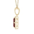 thumbnail image 2 of Angara Natural 0.6 Ct. Ruby with Diamond Fashion Pendant Necklace in 14K Yellow Gold for Women with 18 Inch Cable Chain, 2 of 8