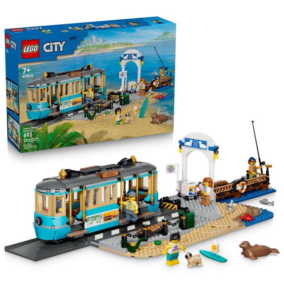 LEGO City Classic Beach Streetcar - Building Toy for Boys & Girls, Ages 7  - Includes 5 Minifigures & Animal Figures - Gift Idea for Birthdays - 60506