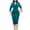 Green, variant on biudgviw Formal Dresses for Women Long Sleeve Collared V Neck Midi Suit Dress Fashion Back Slit Pencil Bodycon Work Dress