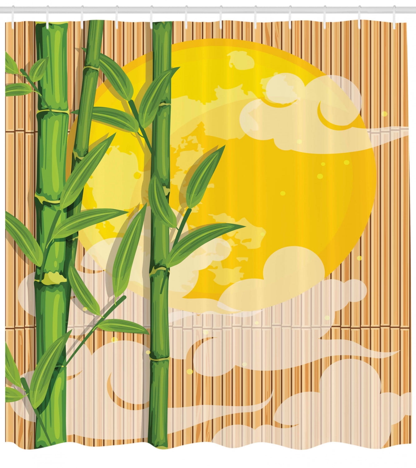 Waterproof Shower Curtain Art Bamboo Tree Print Bathroom Decor Shower Curtain
