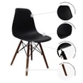 thumbnail image 4 of Set de comedor Mundo In cristal 120 cm Oslo y 4 sillas Eames Negro base Nogal, 4 of 9