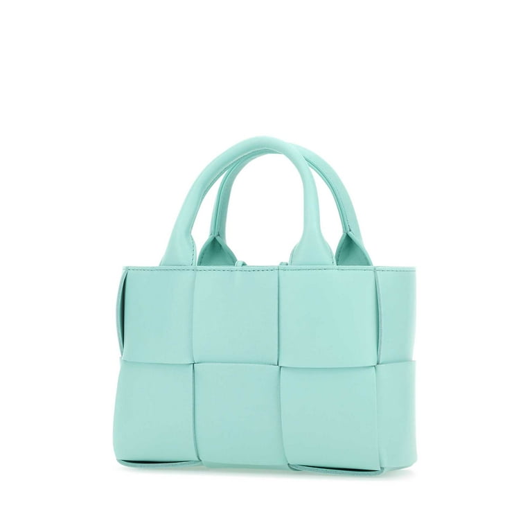 Bottega Veneta Woman Light Blue Leather Candy Arco Handbag
