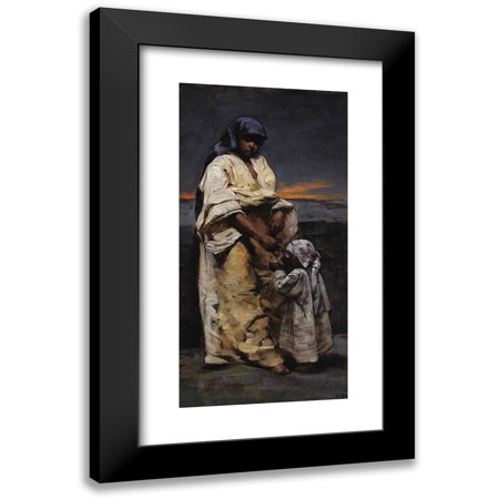 Charles Sprague Pearce 9x14 Black Modern Framed Museum Art Print Titled - Mother and Child, Evening Desert