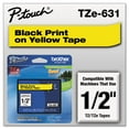 thumbnail image 2 of Tze Standard Adhesive Laminated Labeling Tape, 0.47" X 26.2 Ft, Black On Yellow | Bundle of 10 Each, 2 of 6