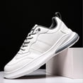 thumbnail image 6 of Xfvqtps Mens Sneakers Lace Up Lightweight Breathable Outdoor Running Walking PU Shoes Fashion Sports Shoes Casual Sneakers Cotton Shoes Gray, 6 of 8