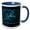 Blue/White, variant on 3drose, Retro Star Map. Zodiac Constellation of Leo or Lion. Blue Color Gift, 15oz Two-tone Yellow Mug