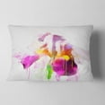thumbnail image 2 of Designart Purple Rose Illustration Watercolor - Floral Throw Pillow - 12x20, 2 of 5