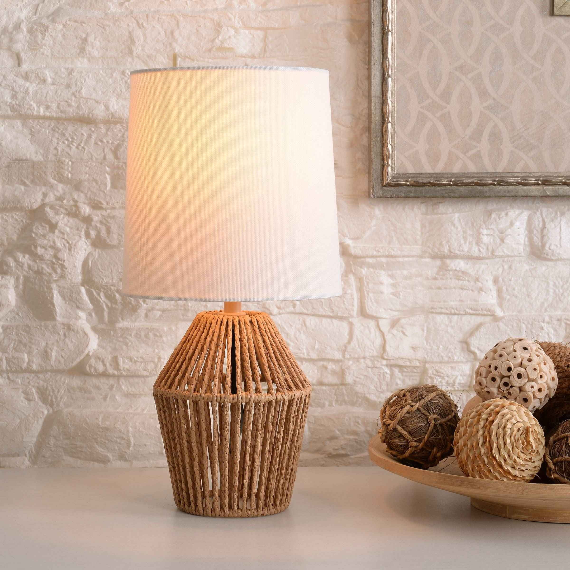 14x6.5 Mini Rattan Wrap Stick Table Lamp Brass - Threshold™