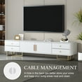 thumbnail image 5 of Harper & Bright Designs Modern TV Stand for 65+ Inch Television, Entertainment Center Media Console Table with Storage, Cabinet Furniture for Living Room, White, 5 of 16