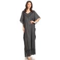 thumbnail image 5 of Sakkas Favi Womens Casual Long Maxi Dress Caftan Cover Up Loungewear in Rayon - 1-Black - One Size Regular, 5 of 5