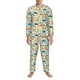 thumbnail image 3 of Balery Dinosaurs and Tropical Leaves Pijama para Hombre de Dos Piezas con Manga Larga, Conjunto de Dormir y Descanso Suave con Bolsillos-Small, 3 of 7