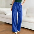 thumbnail image 6 of Qingpeng Womens Plus Size Wide Leg Pants High Waisted Elastic Palazzo Casual Pants Beach Trousers with Pockets, 6 of 7