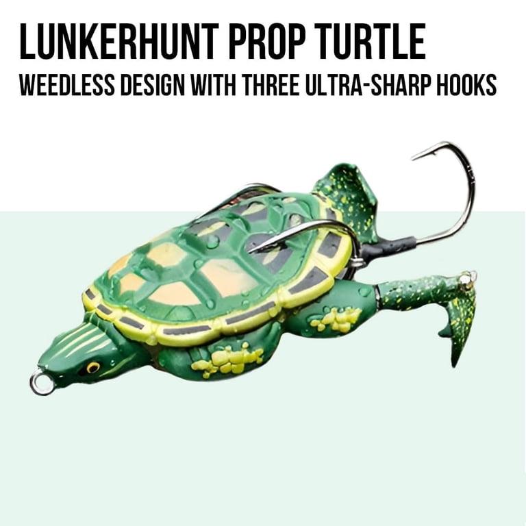 Lunkerhunt Turtle Fishing Lure for Bass Trout Fising | Topwater Baits with  Soft Hollow Body, Weedless Hooks - Walmart.com