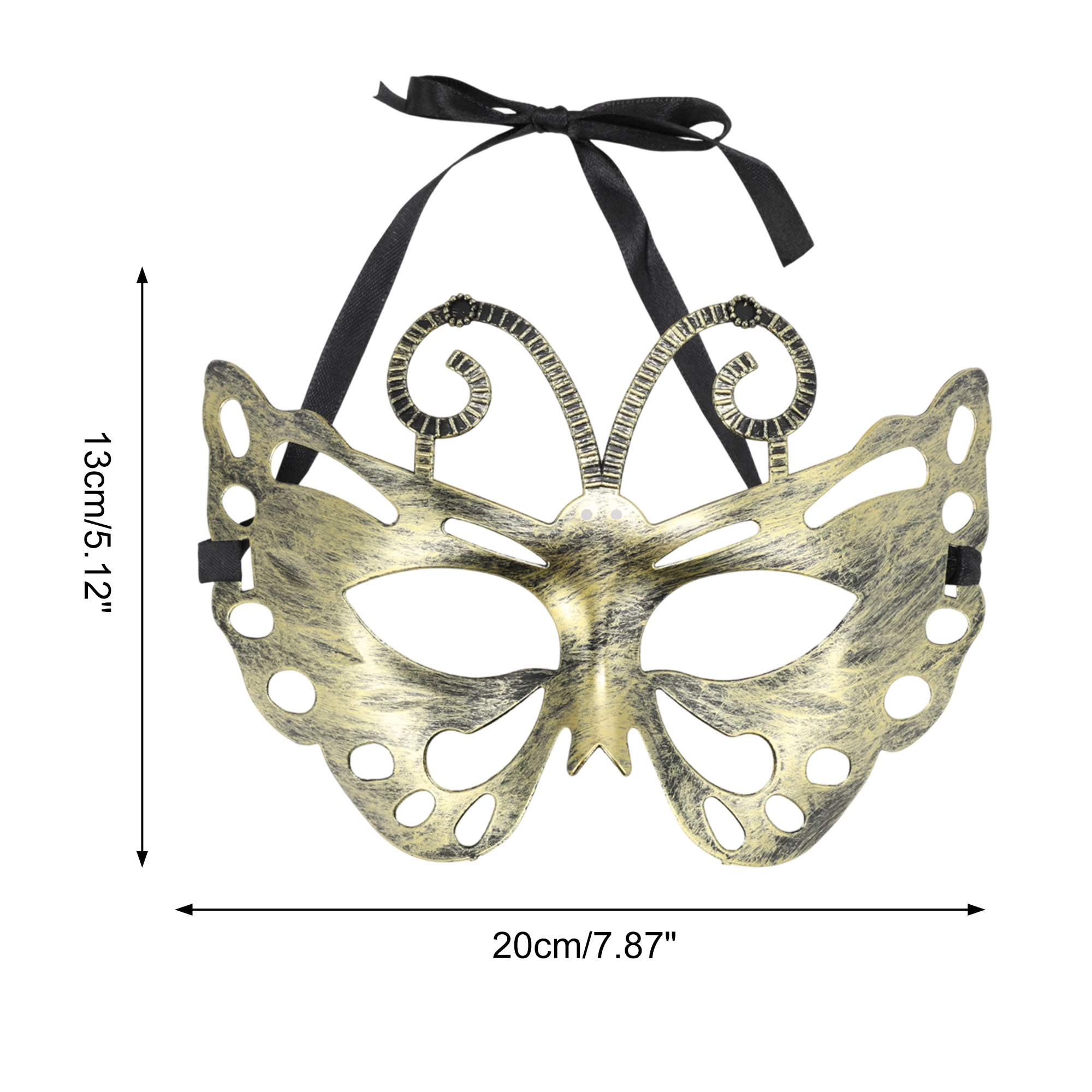 Unique Bargains 1 Pack Elegant Half-face Party Mask Gold Pattern 3