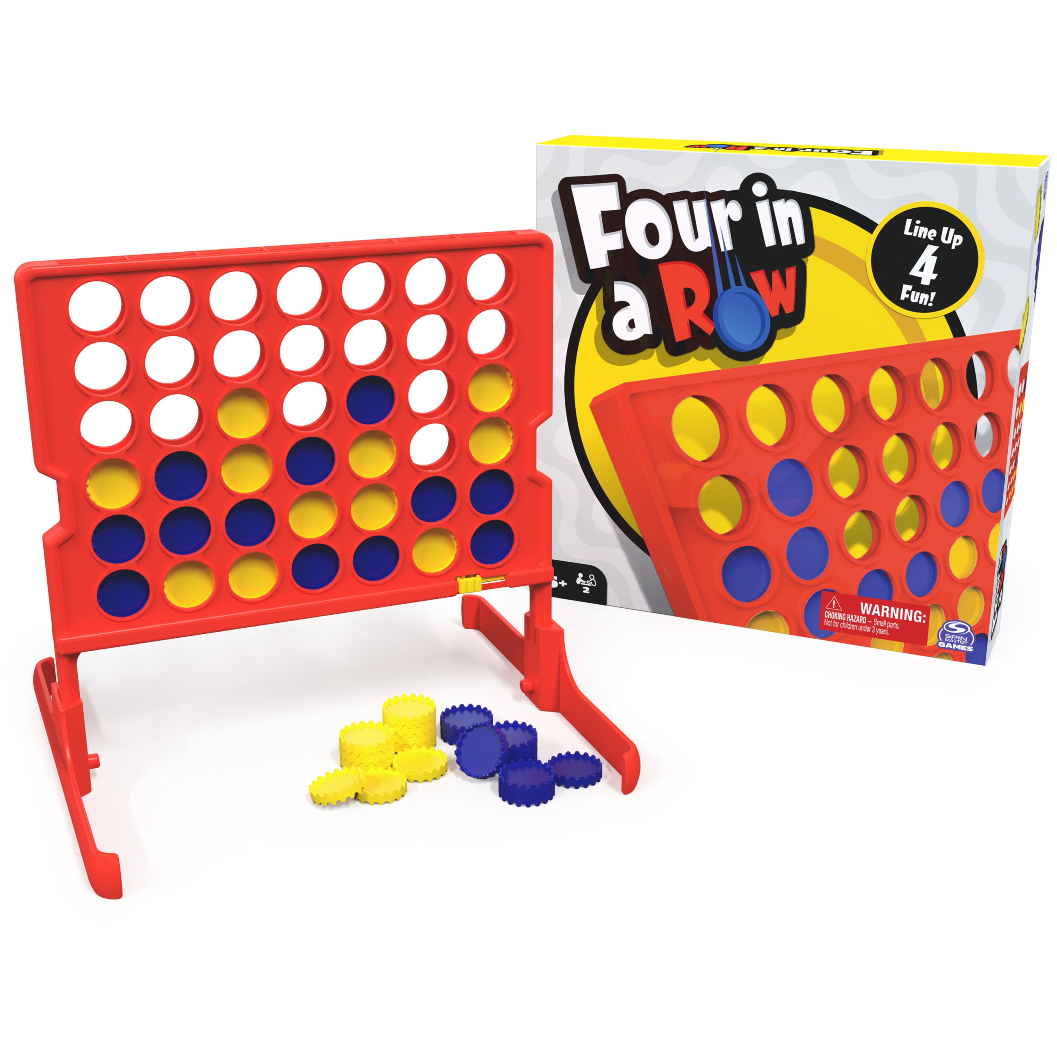 Four in Row Board Game for Family Game Night, for Kids Ages 5 and up