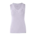 thumbnail image 5 of Tiqkatyck Tank Tops for Women Trendy Womens Casual Slim Fit V Neck Ribbed Knit Tanks Tops Sleeveless T Shirts Sleeveless Shirt Slim Fit Casual Basic Top Summer Tops for Women Purple M, 5 of 6