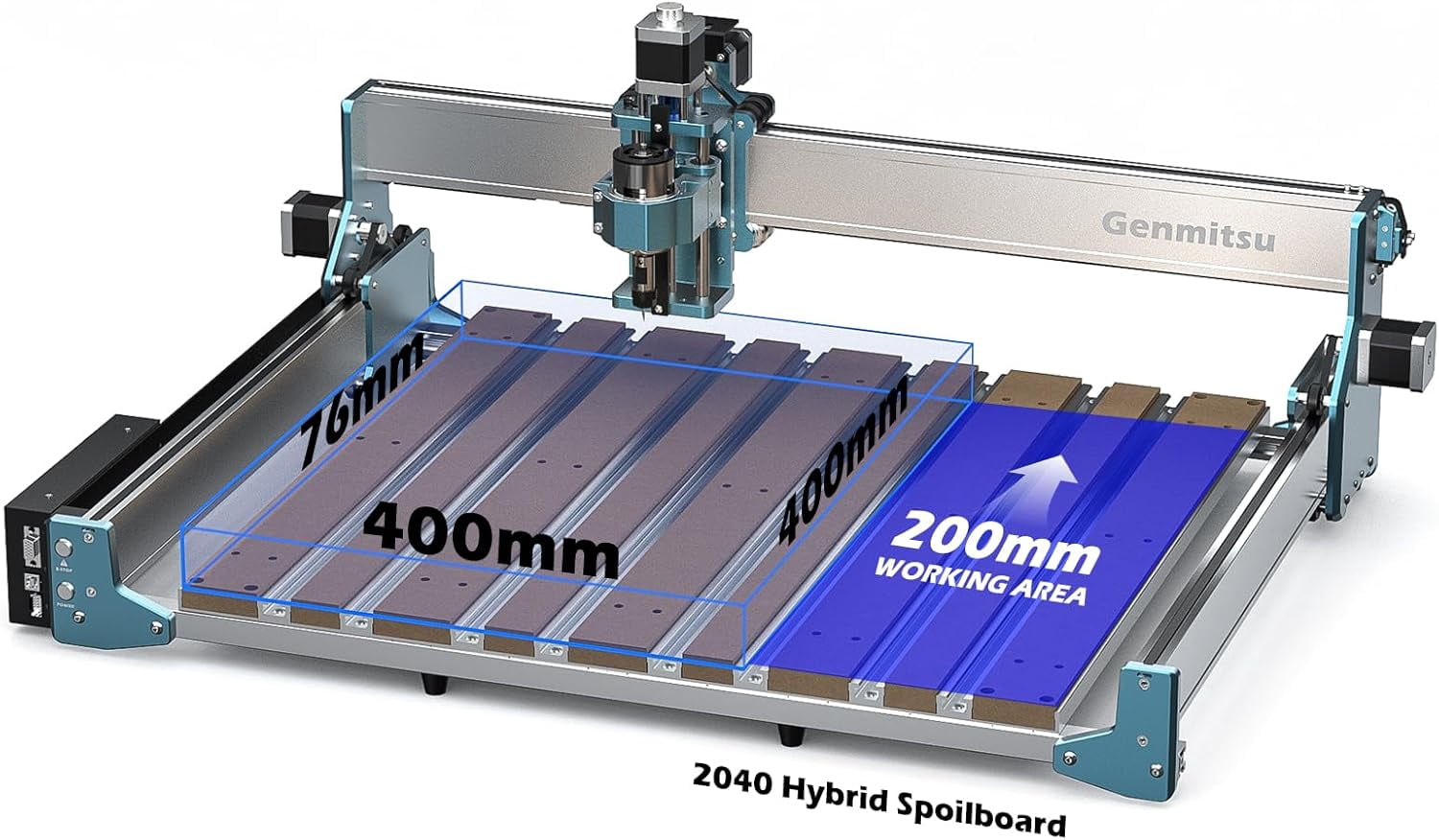 Genmitsu 2040 Aluminum & MDF Hybrid Spoilboard Table for 4040 Reno CNC Router Milling Machine, Expand The Work Area to X-600 x Y-400mm (15.7’’ x 31.5’’)