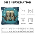 thumbnail image 5 of QZHH Heart Shaped Sea Otters In Love Cushion Cover Throw Pillow Covers Outdoor Sofa Decor Fall In Love Romantic Funny Teal Pillow Cases  For Couple Bedding Chair, 5 of 5