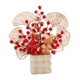 thumbnail image 3 of Florero de flores artificiales para Festival de Primavera, adorno bonsái Feng Shui, decoración de mesa para regalo de felicitación multifuncional Estilo B, 3 of 8