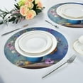 thumbnail image 4 of 15.4" Round Placemat Set of 1 Polyester Fabric Place Mats Non-Slip Dining Kitchen Table Mats for Kitchen Party Decor Vintage Style Vase, 4 of 5