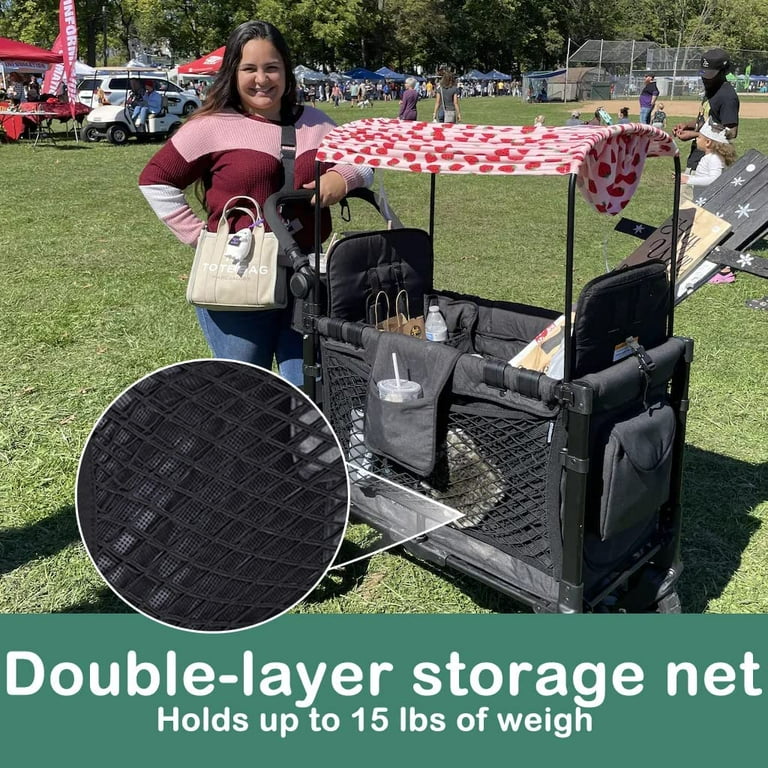 Stroller Wagon Cargo Net Heavy Duty Baby Stroller Organizer Mesh Cargo Net for Extra Storage Space Large Storage Capacity Compatible with WONDERFOLD